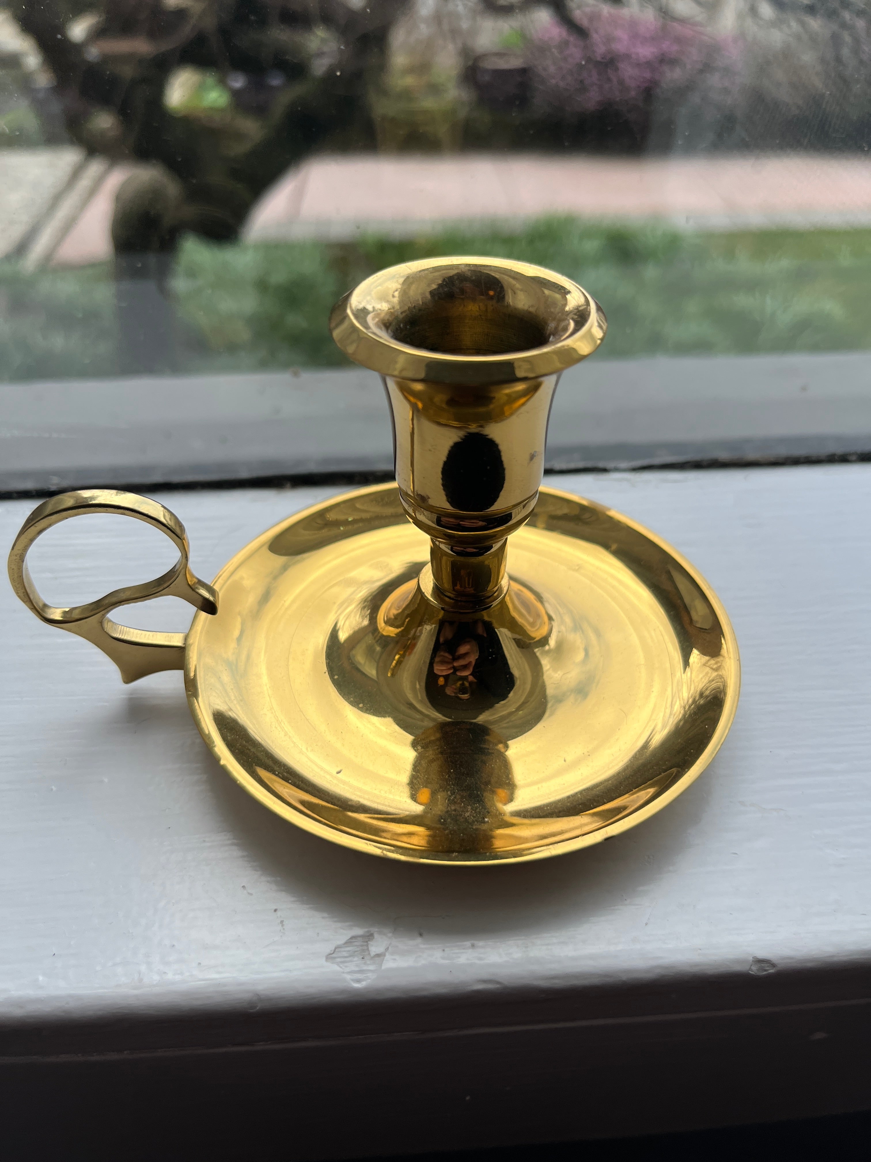 Vintage Brass Chambermaid Candle Stick