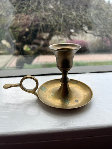 Vintage Brass Chambermaid Candle Stick