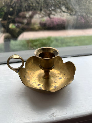Vintage Brass Tulip Chambermaid Candle Stick