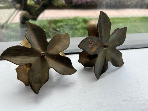 Vintage Brass Indian Lotus Candle Stick Holder