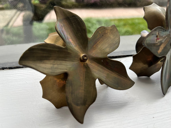 Vintage Brass Indian Lotus Candle Stick Holder