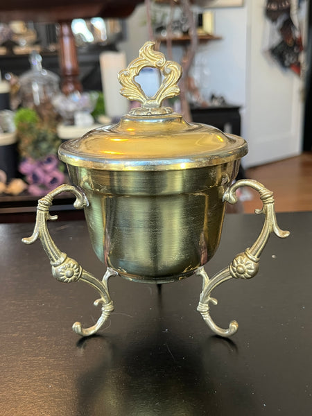 Vintage Brass Cauldron w/ Lid