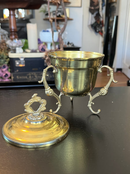 Vintage Brass Cauldron w/ Lid