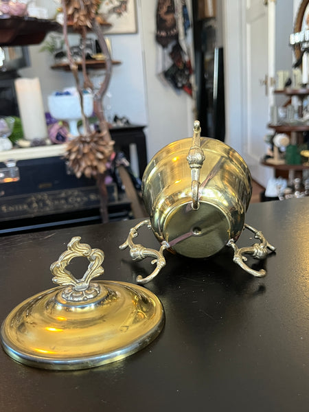 Vintage Brass Cauldron w/ Lid