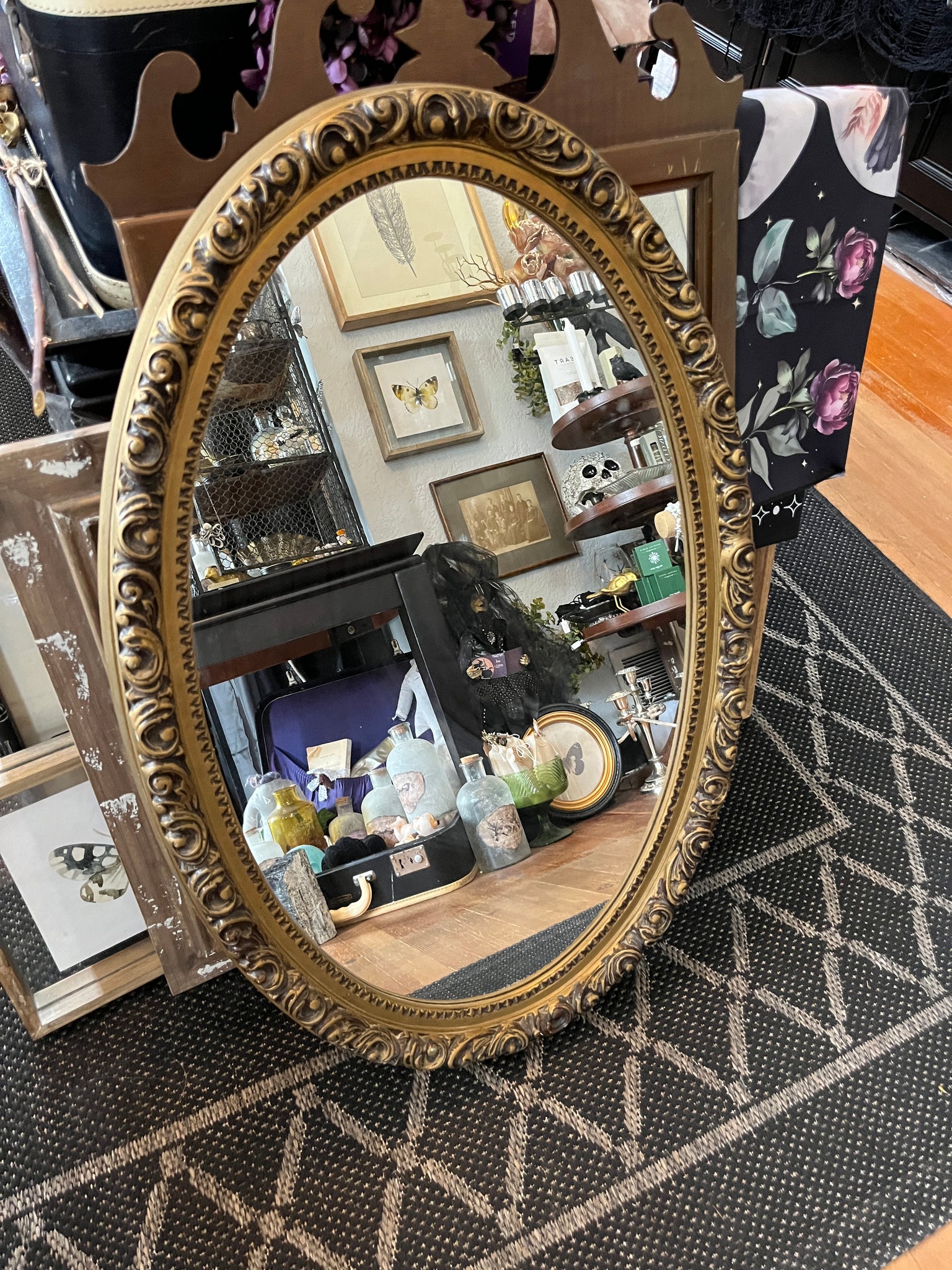 Vintage Large Oval Mirror