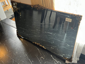 XL Vintage Beveled Mirror w/ Metal Detailing