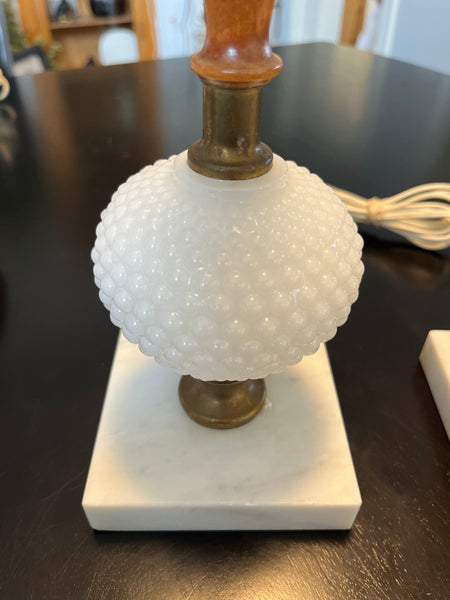 Milk Glass Hobnail Lamp