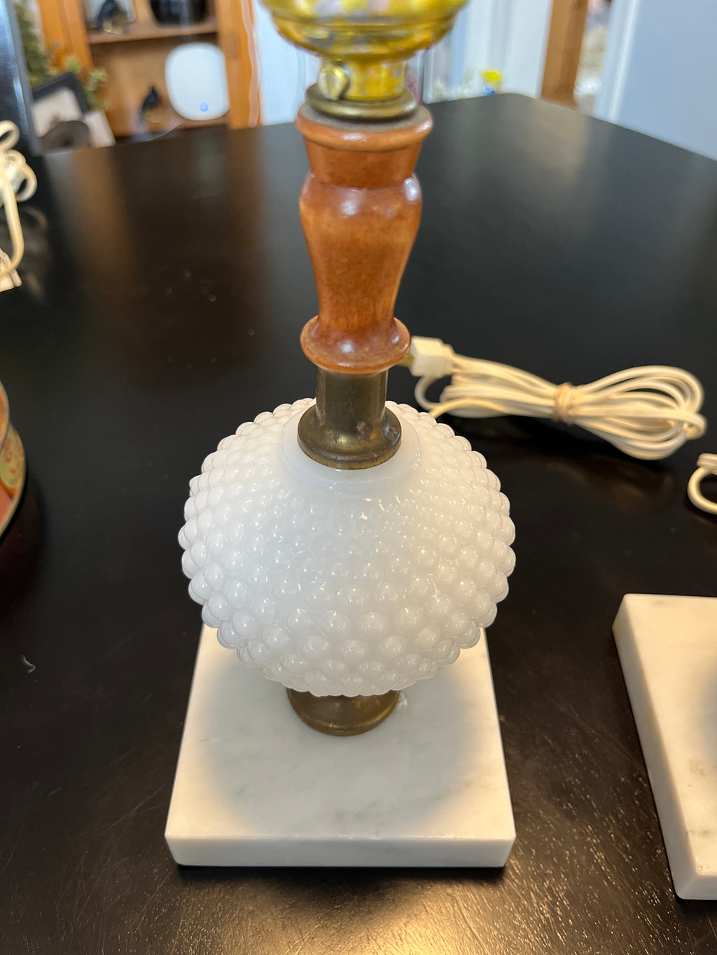 Milk Glass Hobnail Lamp