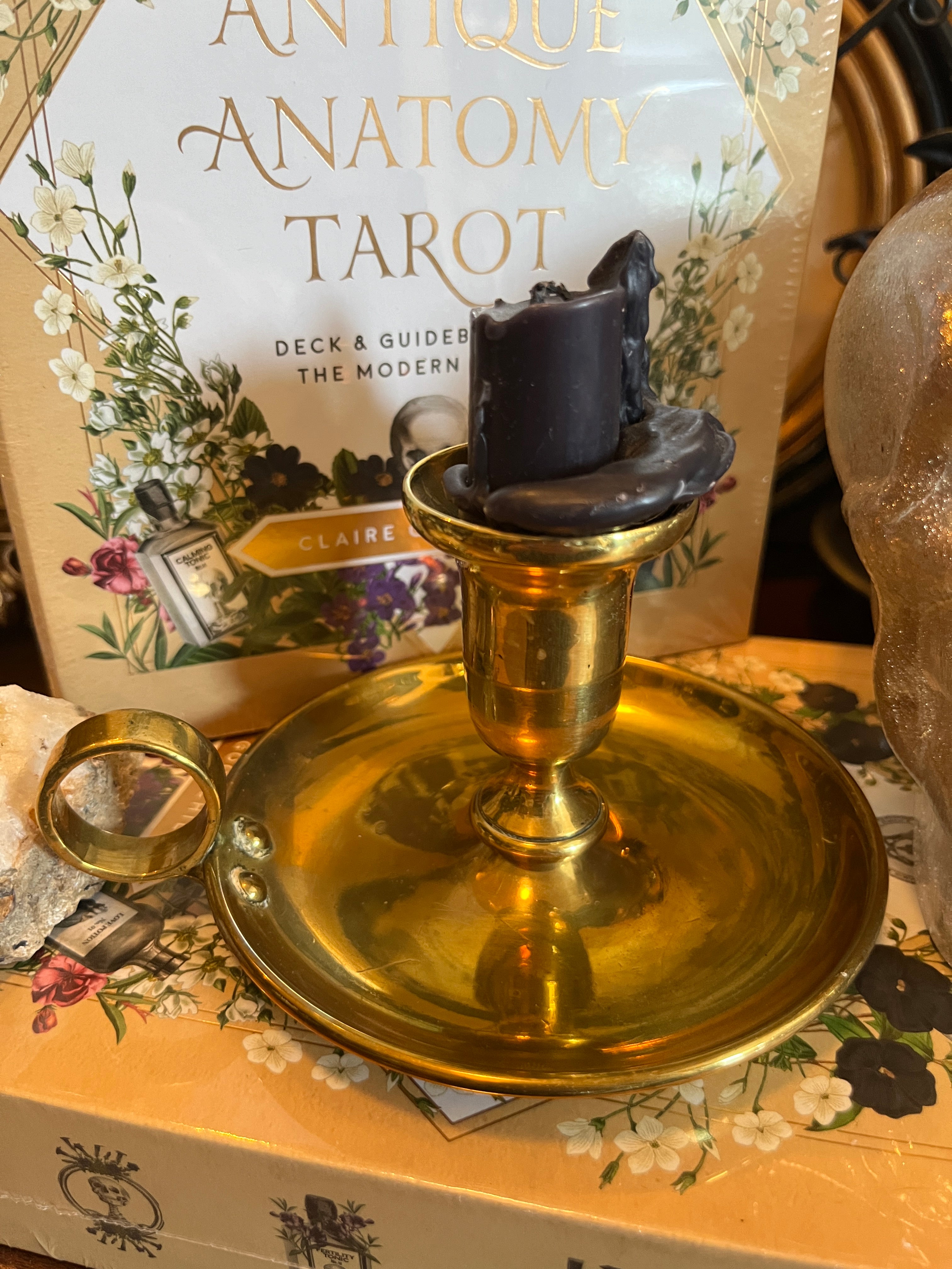 Vintage Brass Chambermaid Candle Stick
