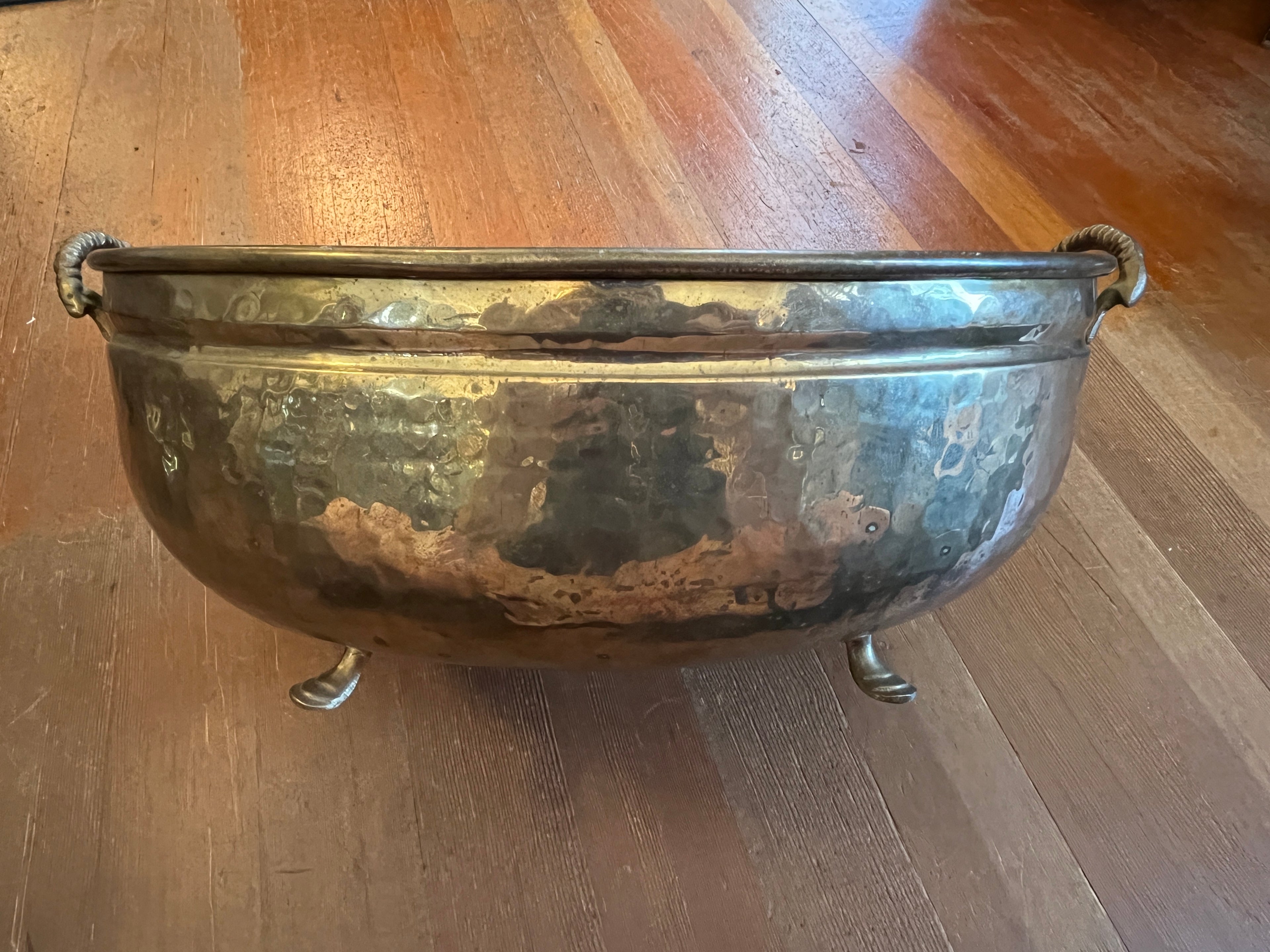 Footed Brass/ Cauldron Planter X Large Double