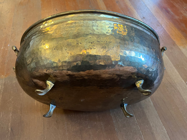 Footed Brass/ Cauldron Planter X Large Double