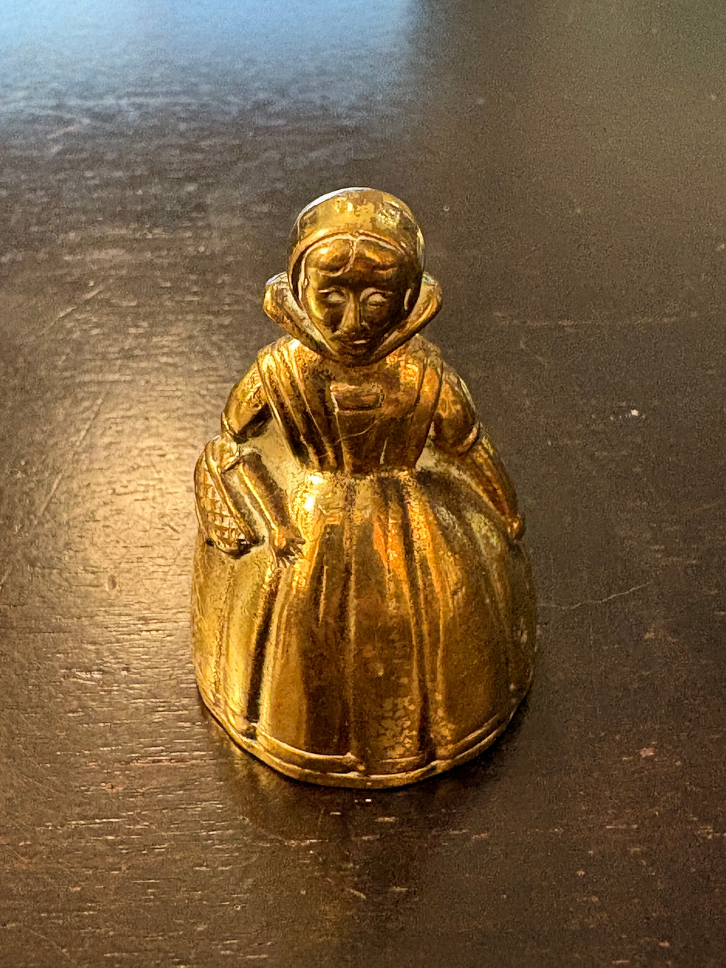 Vintage Dutch Girl Brass Altar Bell