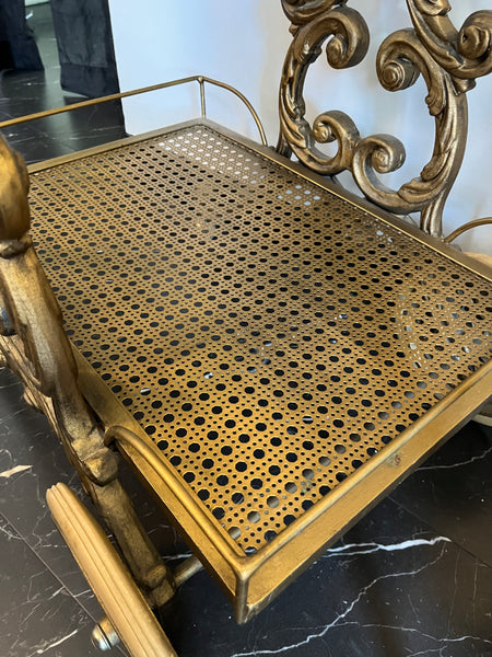 1950s Baroque Style Brass Bar Cart