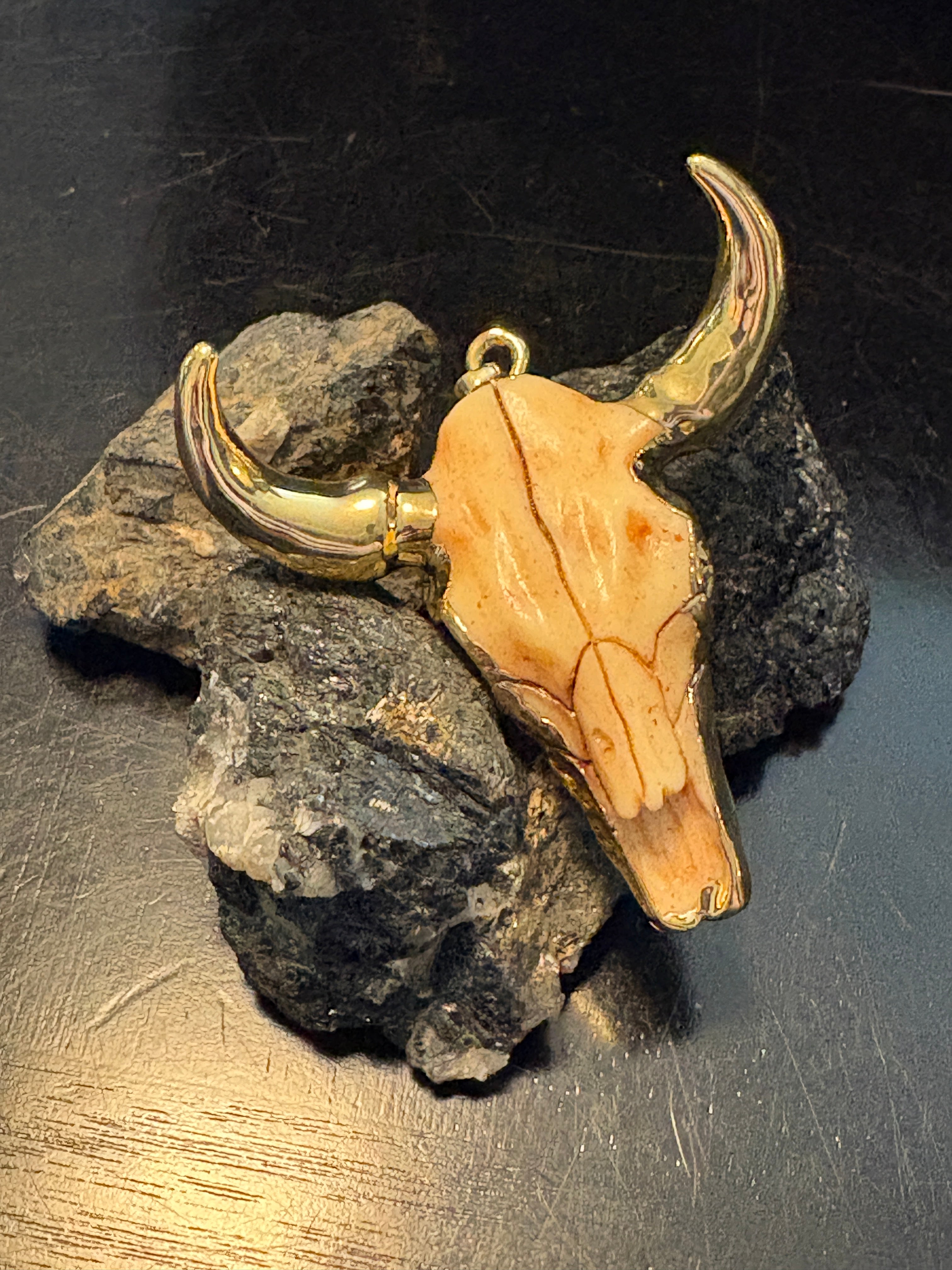 P + G No Bull Skull Pendant