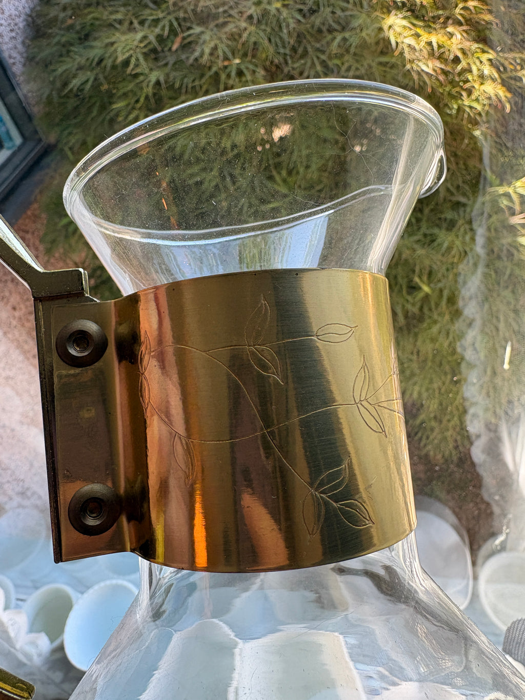 Vintage Brass & Glass Solar Carafe