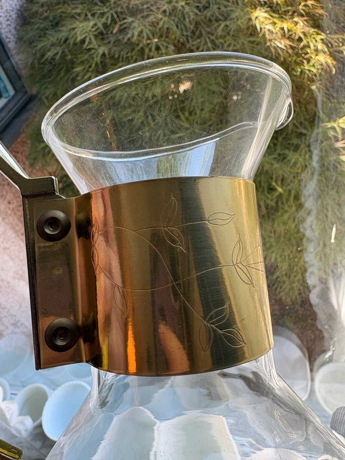 Vintage Brass & Glass Solar Carafe