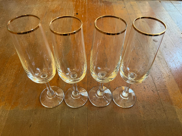 Vintage JCP Gold Rim Flute Home Collection