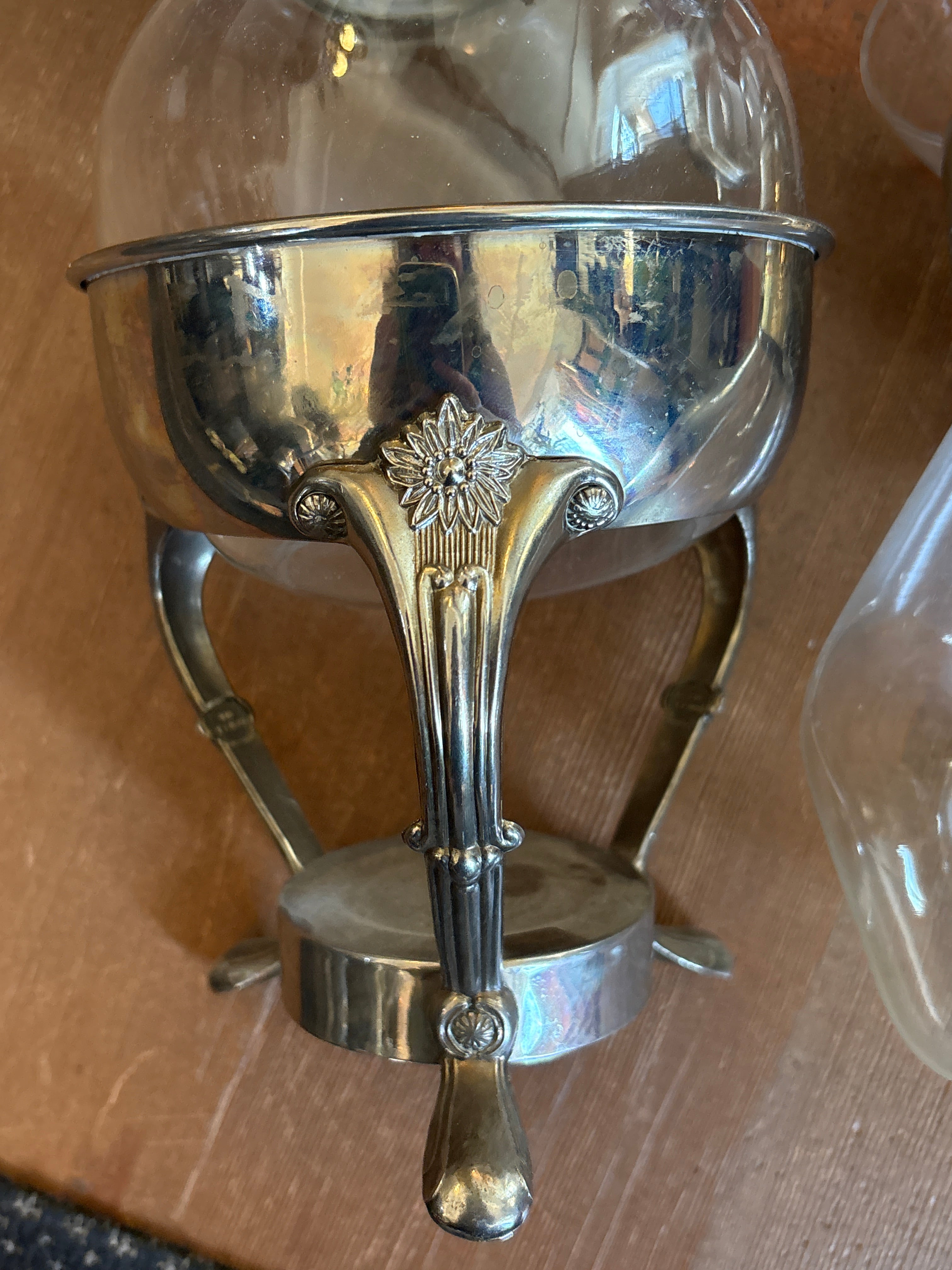 Vintage Zeller Silver-Plated Warming Carafe & Stand