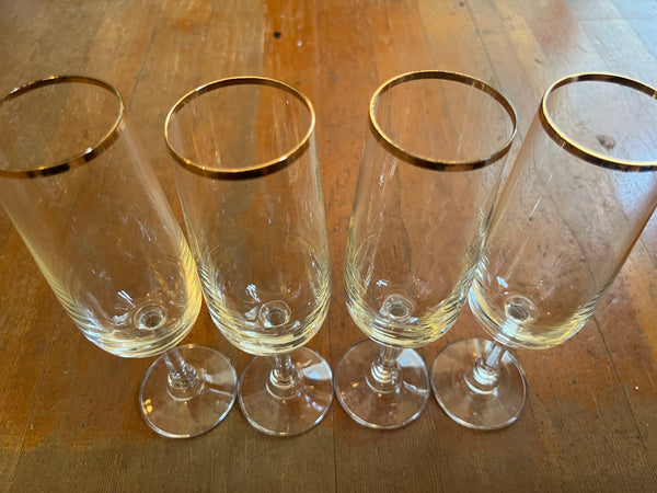 Vintage JCP Gold Rim Flute Home Collection