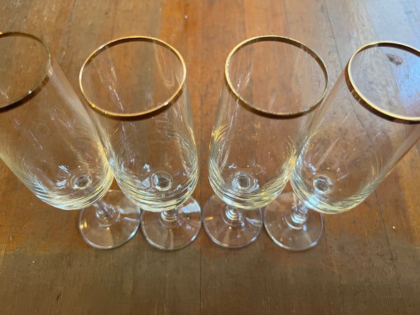 Vintage JCP Gold Rim Flute Home Collection