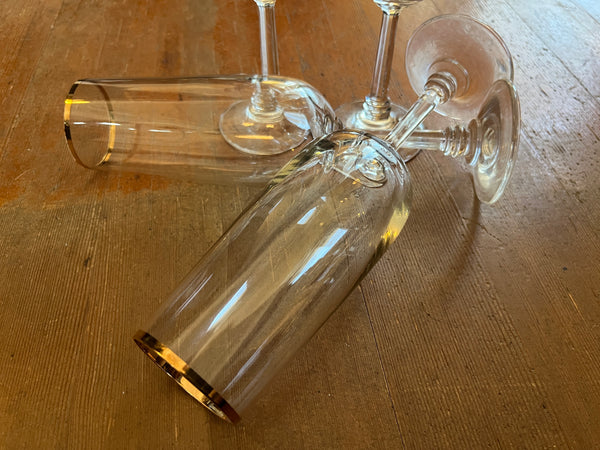 Vintage JCP Gold Rim Flute Home Collection