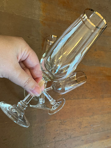 Vintage JCP Gold Rim Flute Home Collection