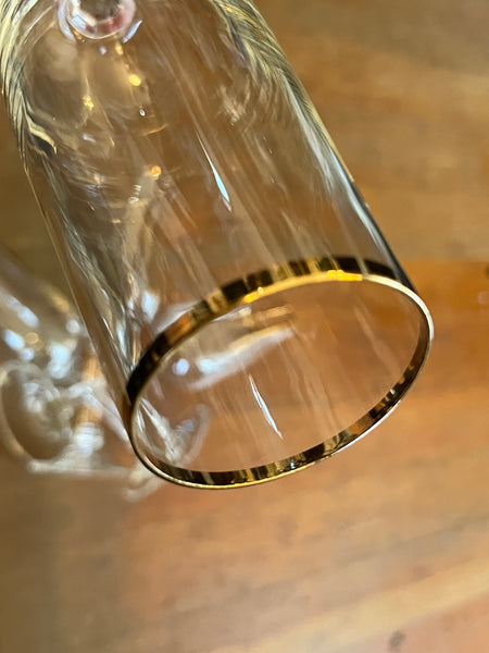 Vintage JCP Gold Rim Flute Home Collection