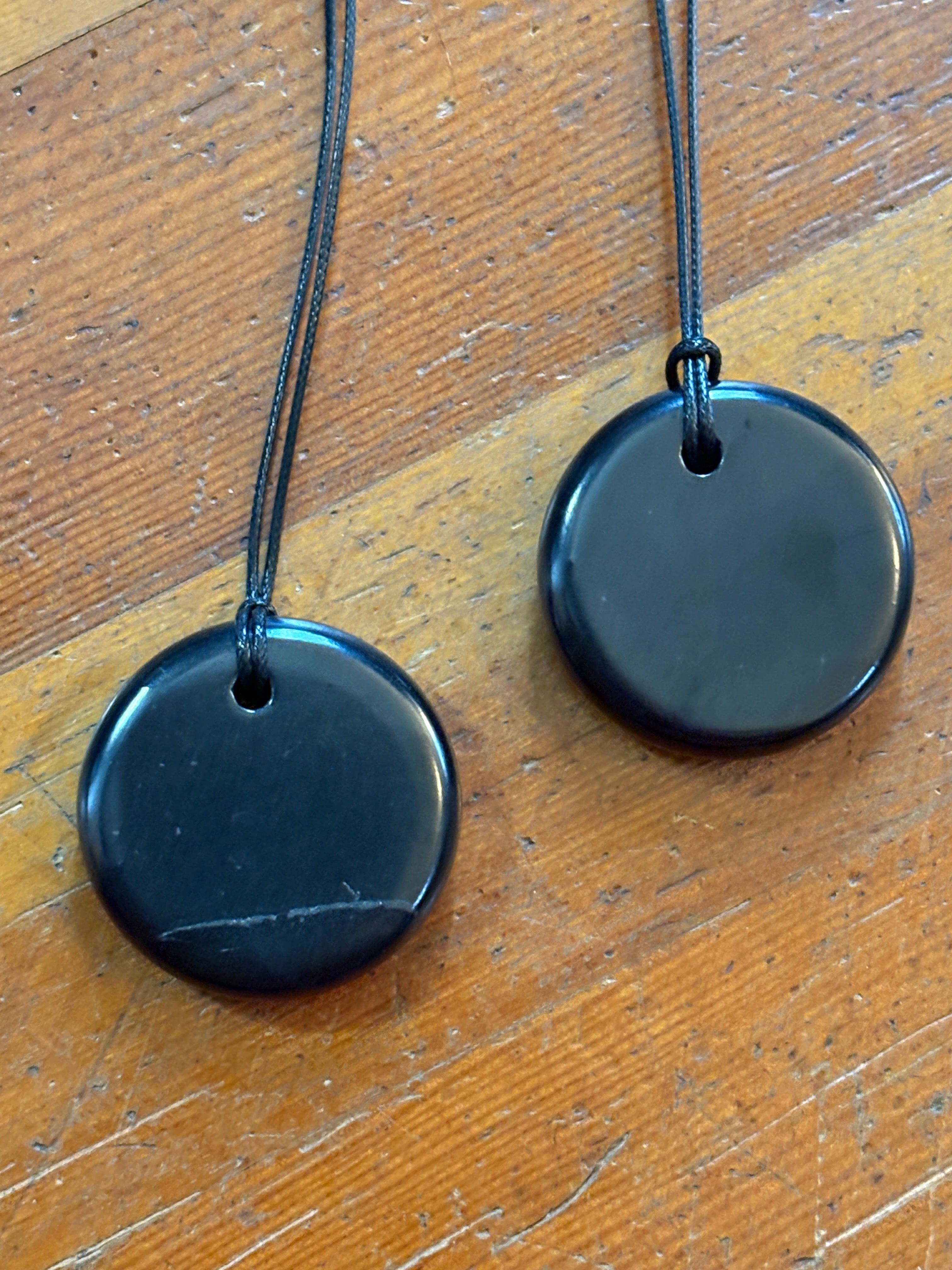 Russian Shungite Round Pendant Necklace