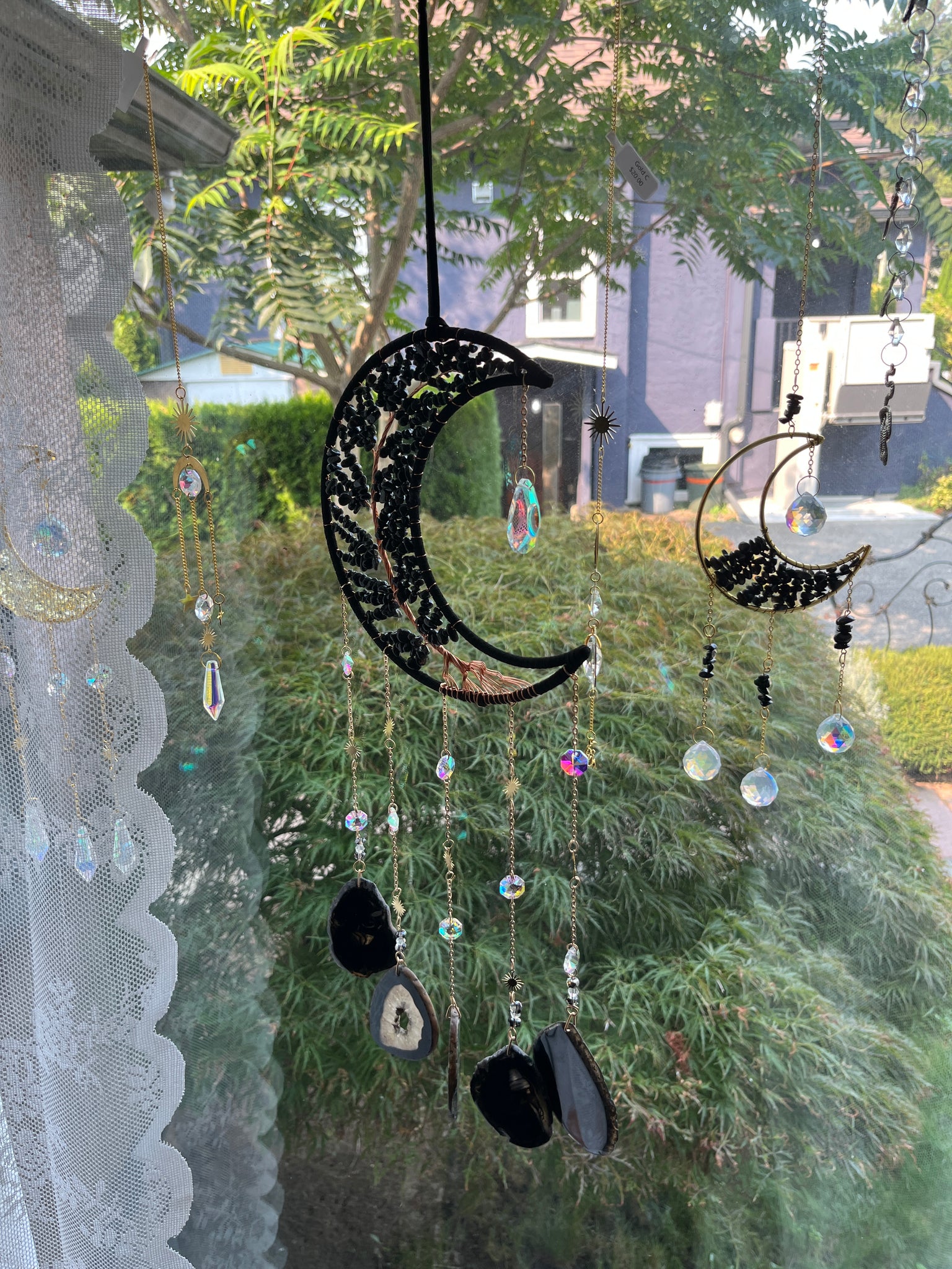 Crystal Moon Suncatcher w/ Tree of Life