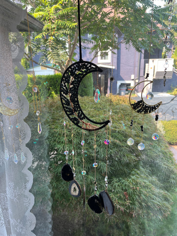 Crystal Moon Suncatcher w/ Tree of Life