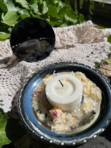 Black Obsidian Scrying Mirror Set