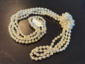 Single Strand Tied Faux Pearls 51” - Cream