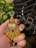 Arabian Red & Gold Perfume Bottle – 4.25”
