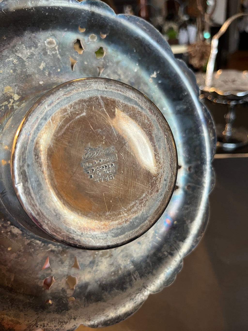 Vintage Rogers Silver Flower Plate