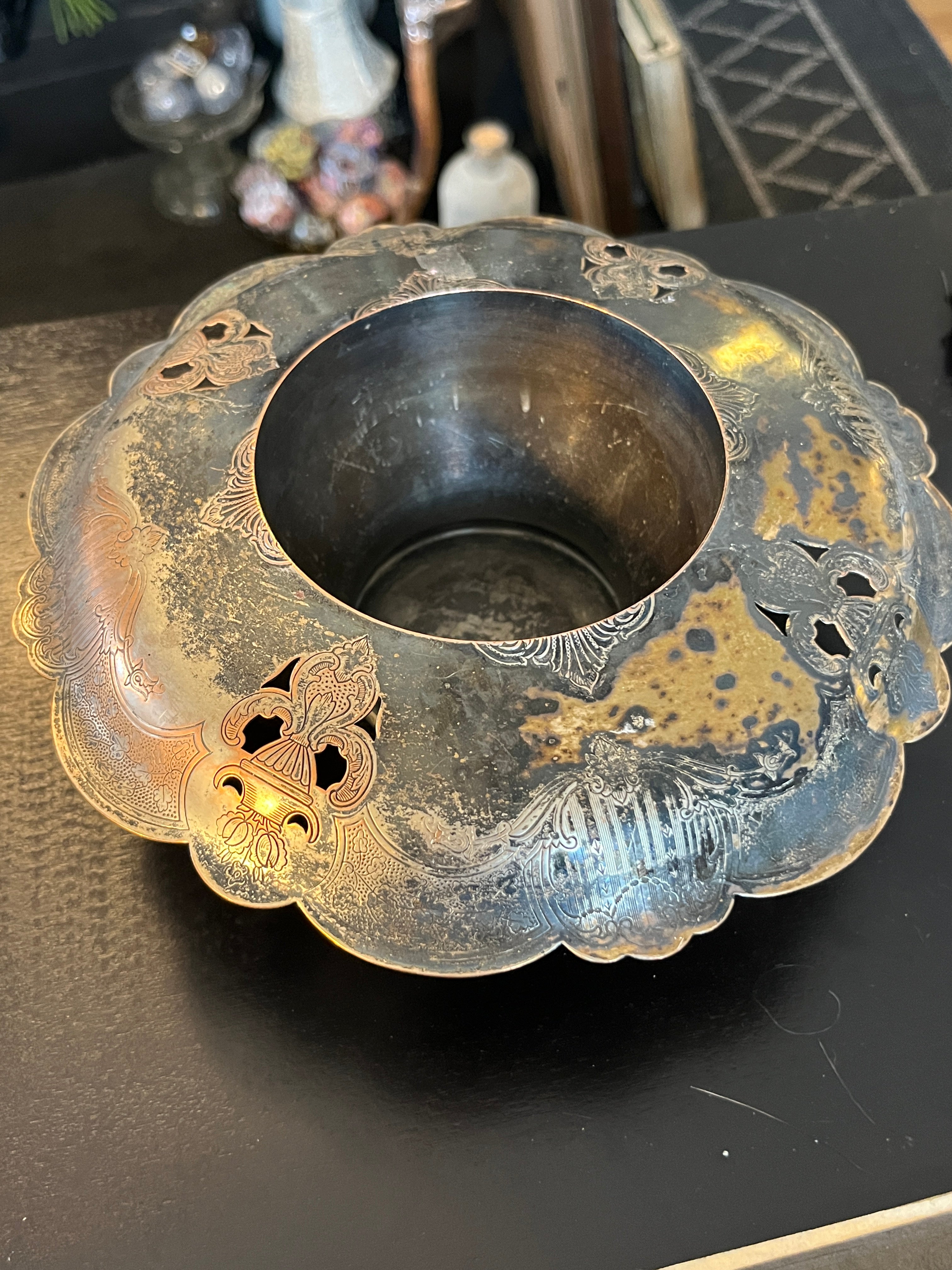 Vintage Rogers Silver Flower Plate