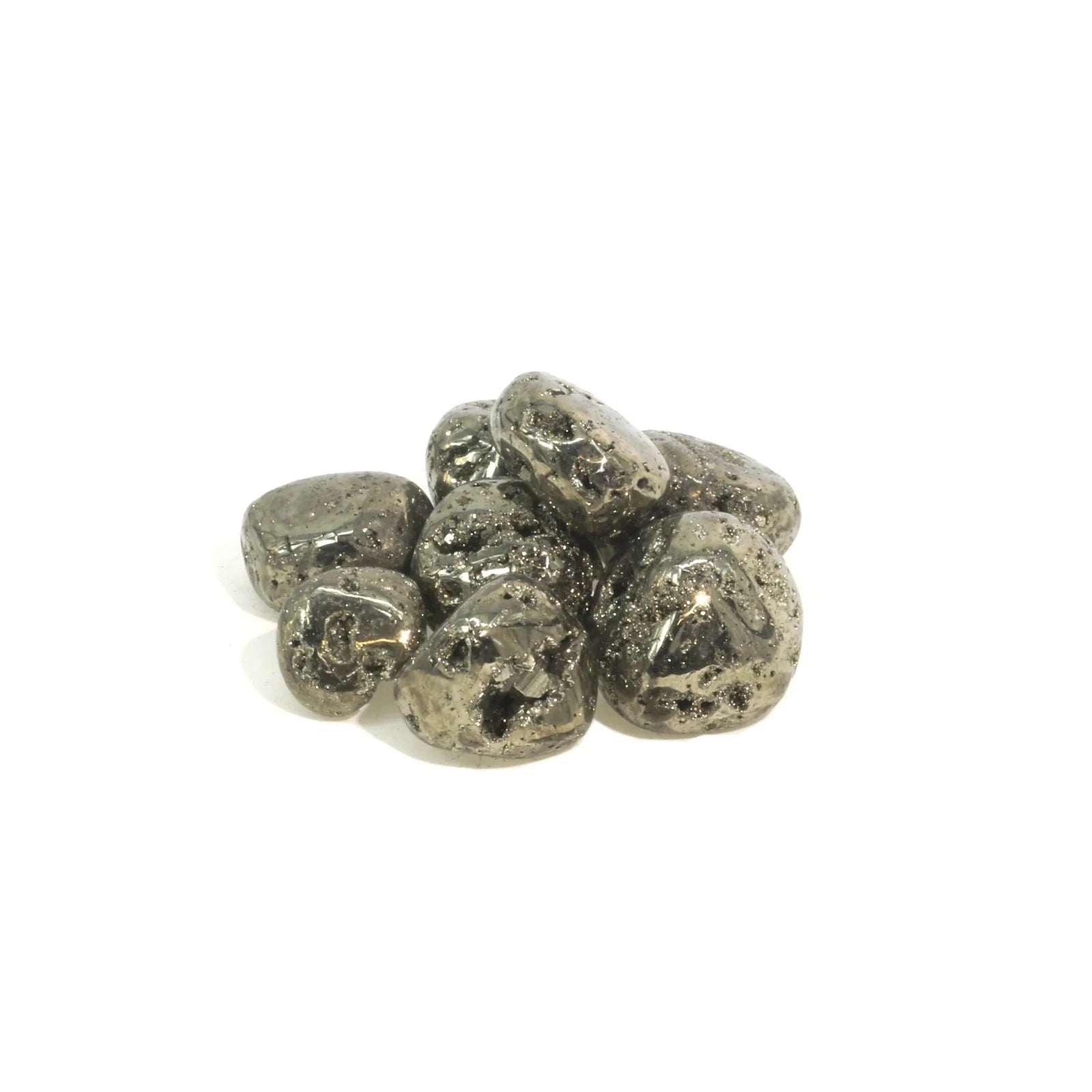 Pyrite Geode Tumbled Stone – Abundance & Protective Energy Healing Crystal
