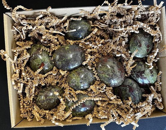 Dragon Blood Jasper Palm Stone – Strength & Heart Healing Crystal