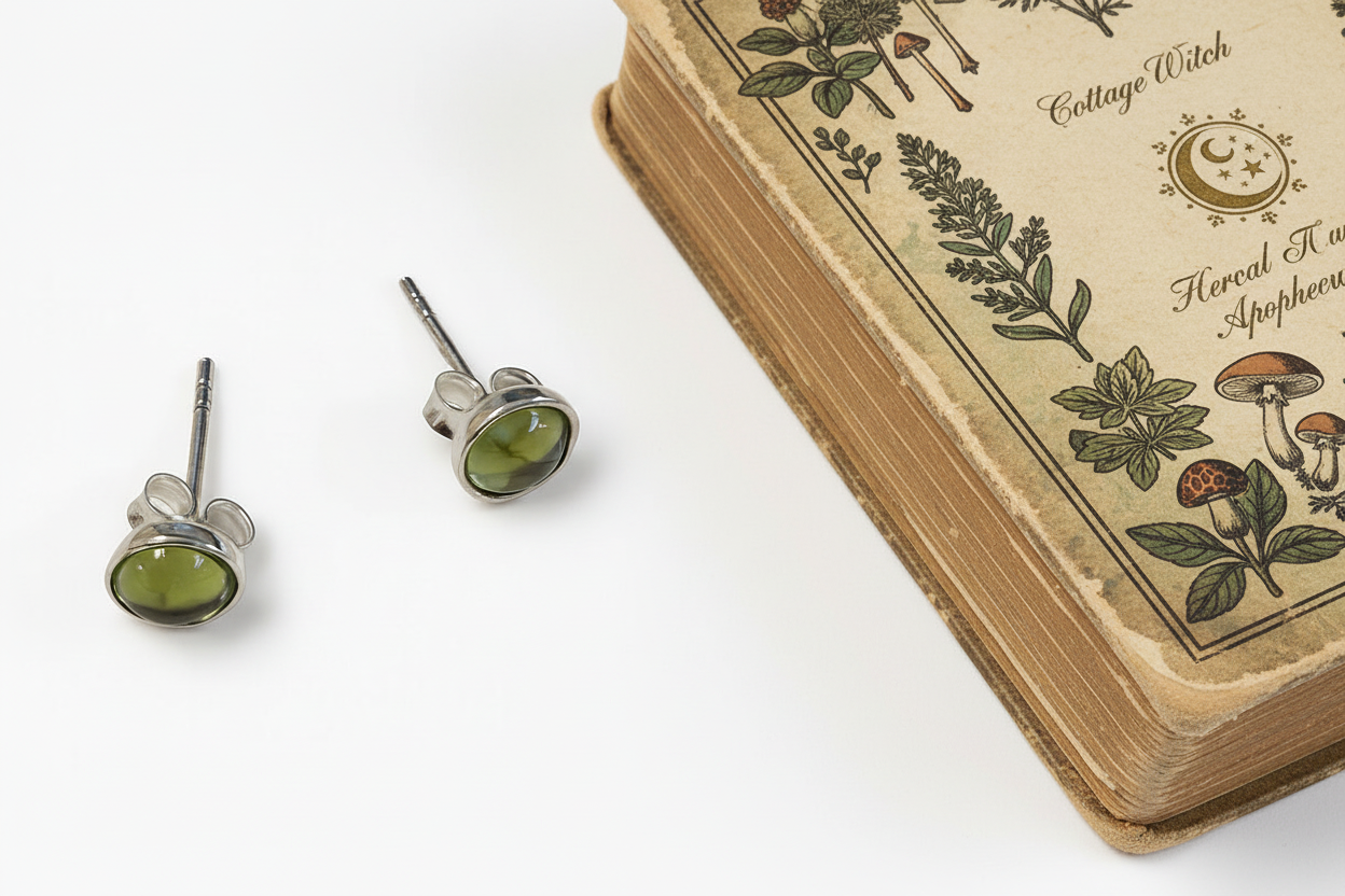 Peridot .925 Sterling Silver Stud Earrings – Growth & Positive Energy Crystal Jewelry