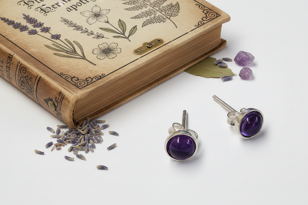 Amethyst .925 Sterling Silver Stud Earrings – Intuition & Spiritual Protection Crystal Jewelry