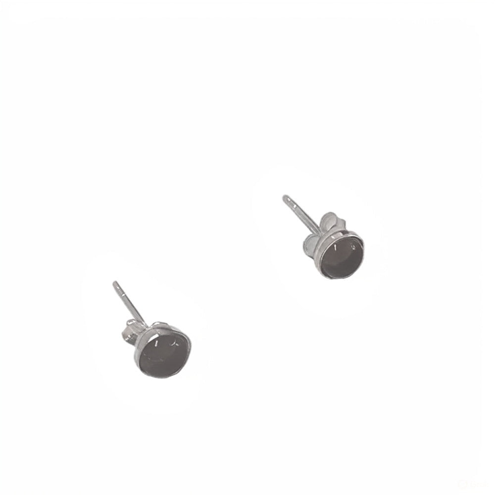 Black Onyx .925 Sterling Silver Stud Earrings – Strength & Grounding Crystal Jewelry