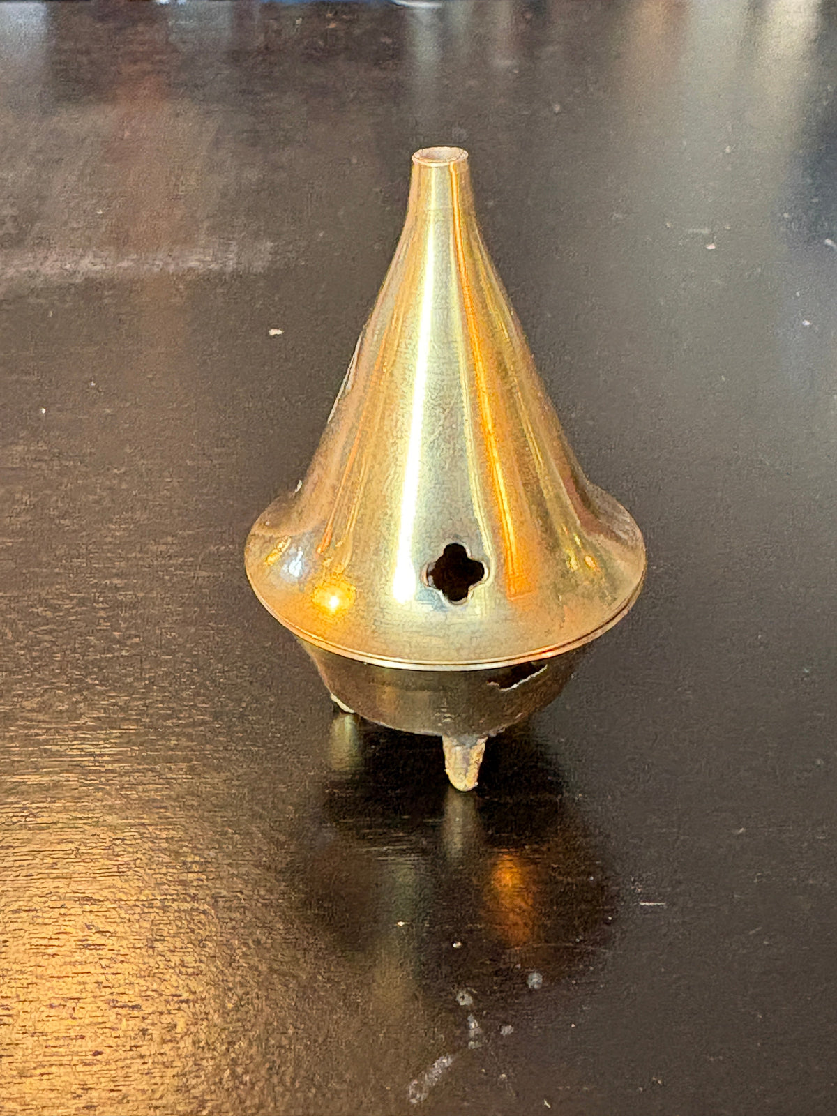 Vintage Indian Brass Incense Cone | 3”