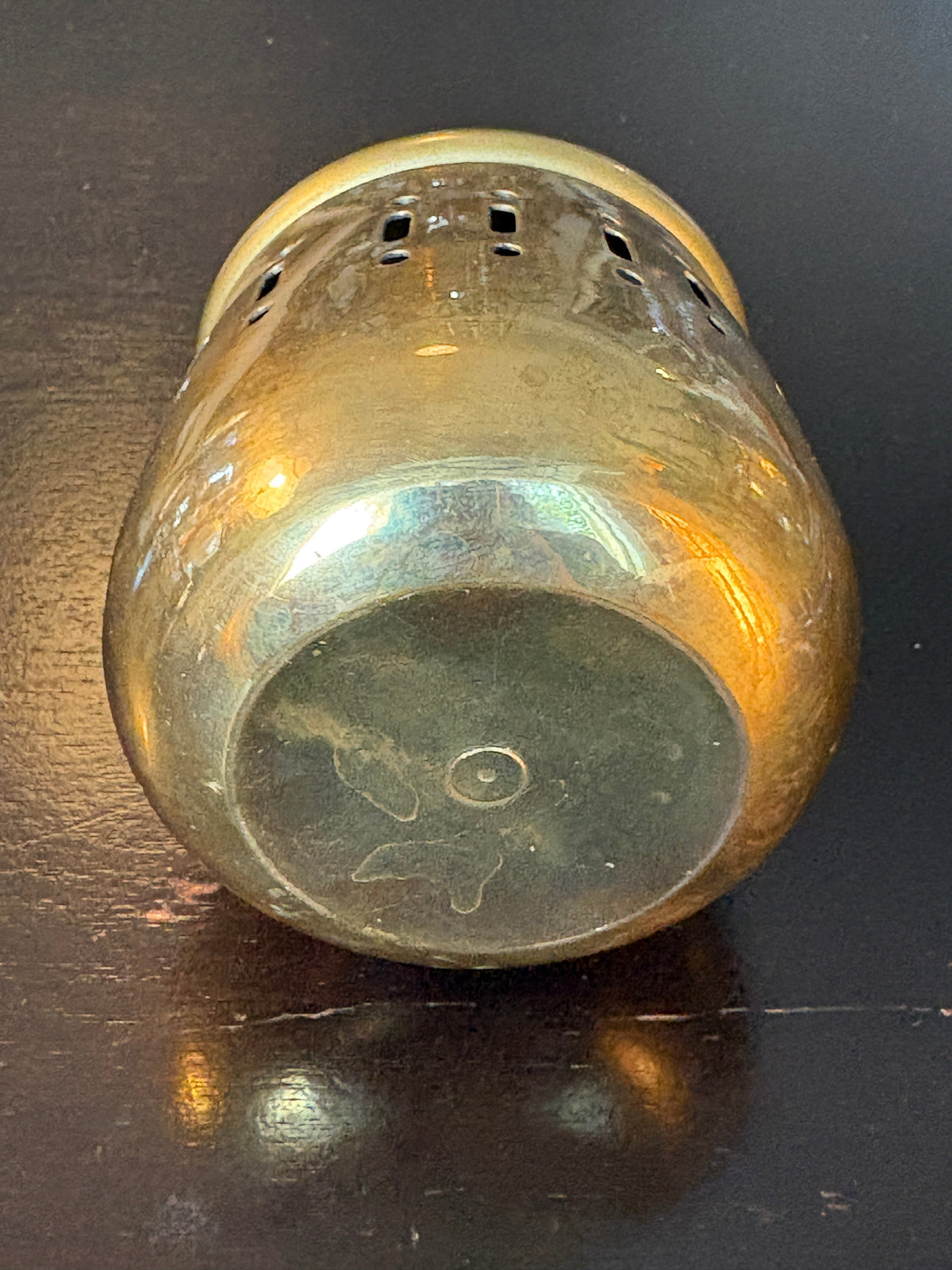 Vintage Indian Brass Pierced Vessel | The Apothecary’s Curiosity – 4”