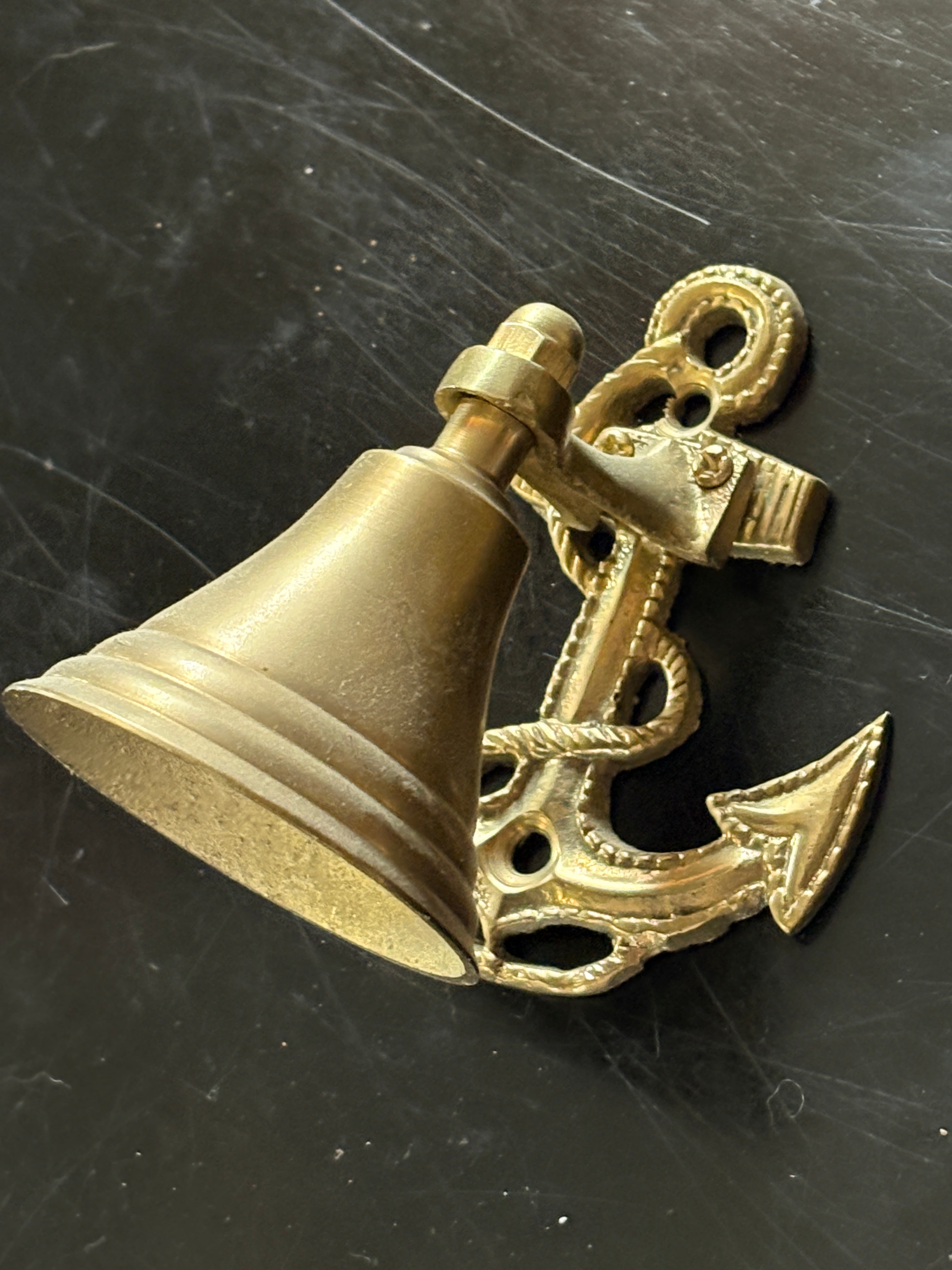 Vintage Brass Nautical Anchor Bell