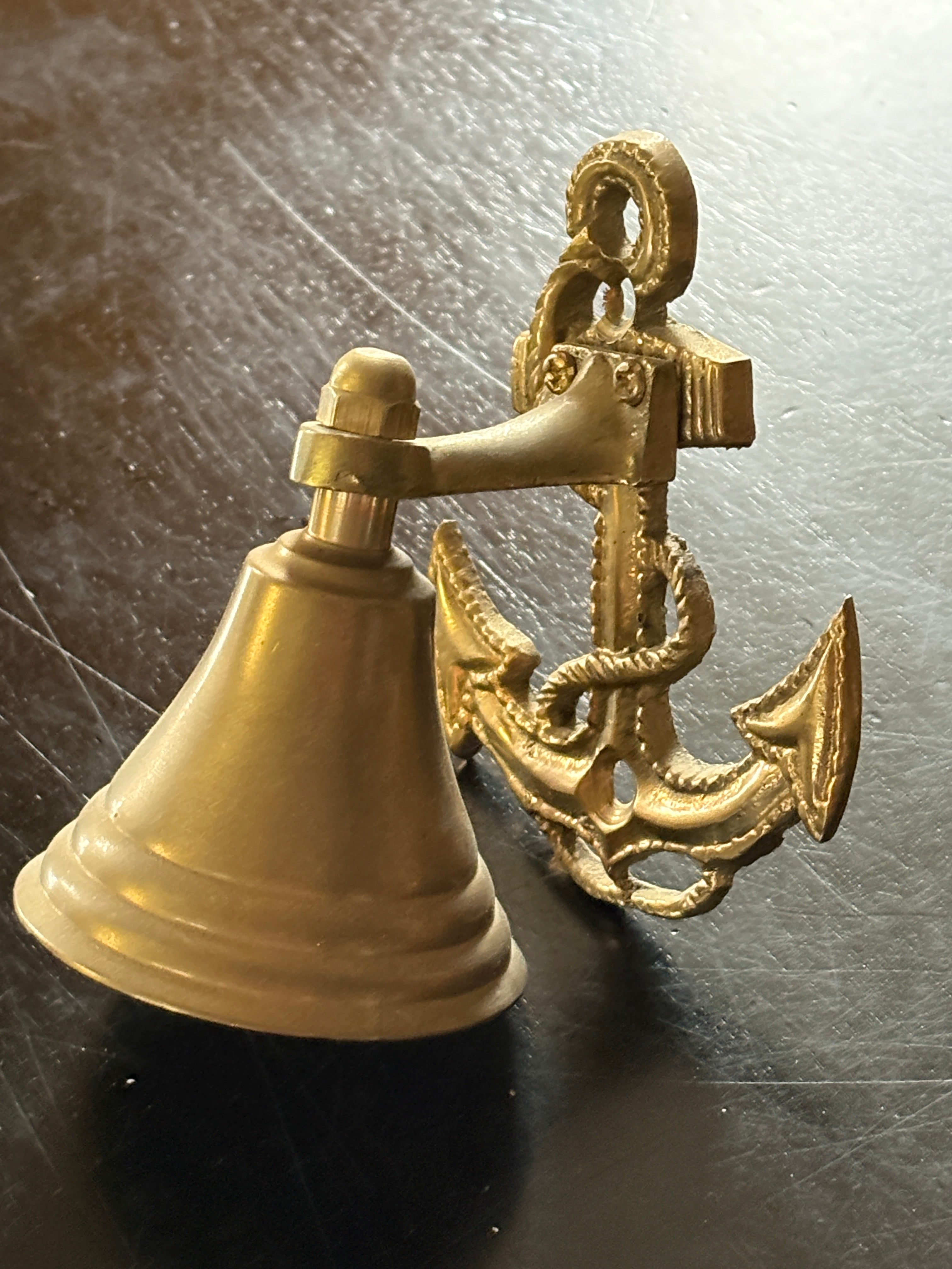 Vintage Brass Nautical Anchor Bell