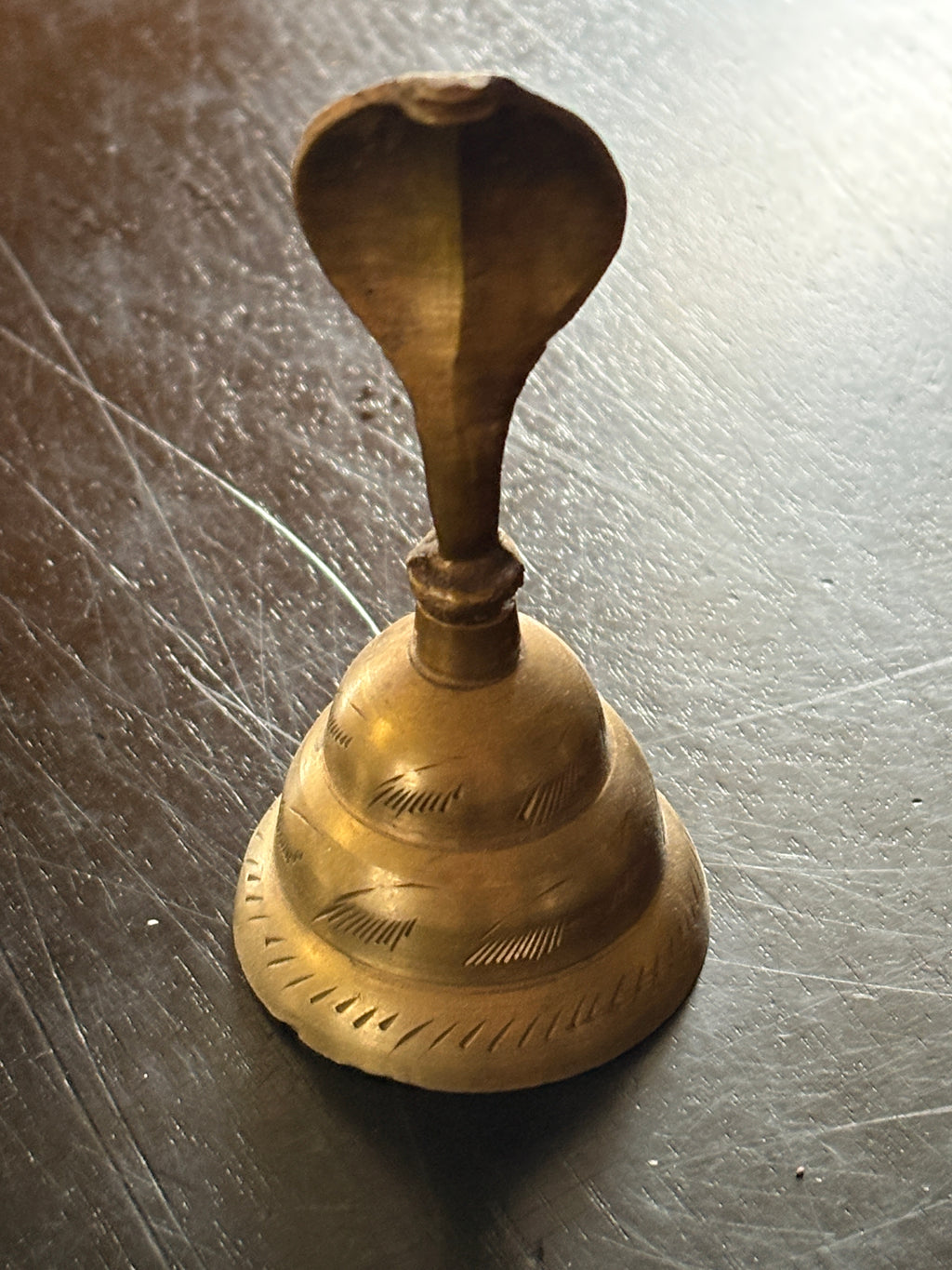 Vintage Brass Cobra Handle Ritual Bell