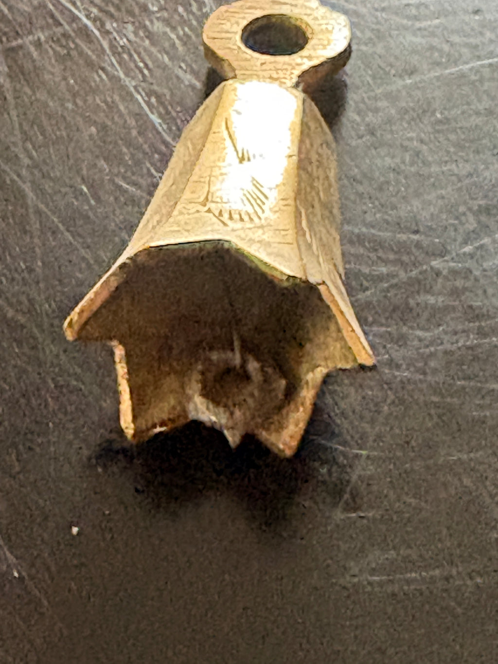 Vintage Etched Brass Pyramidal Ritual Bells