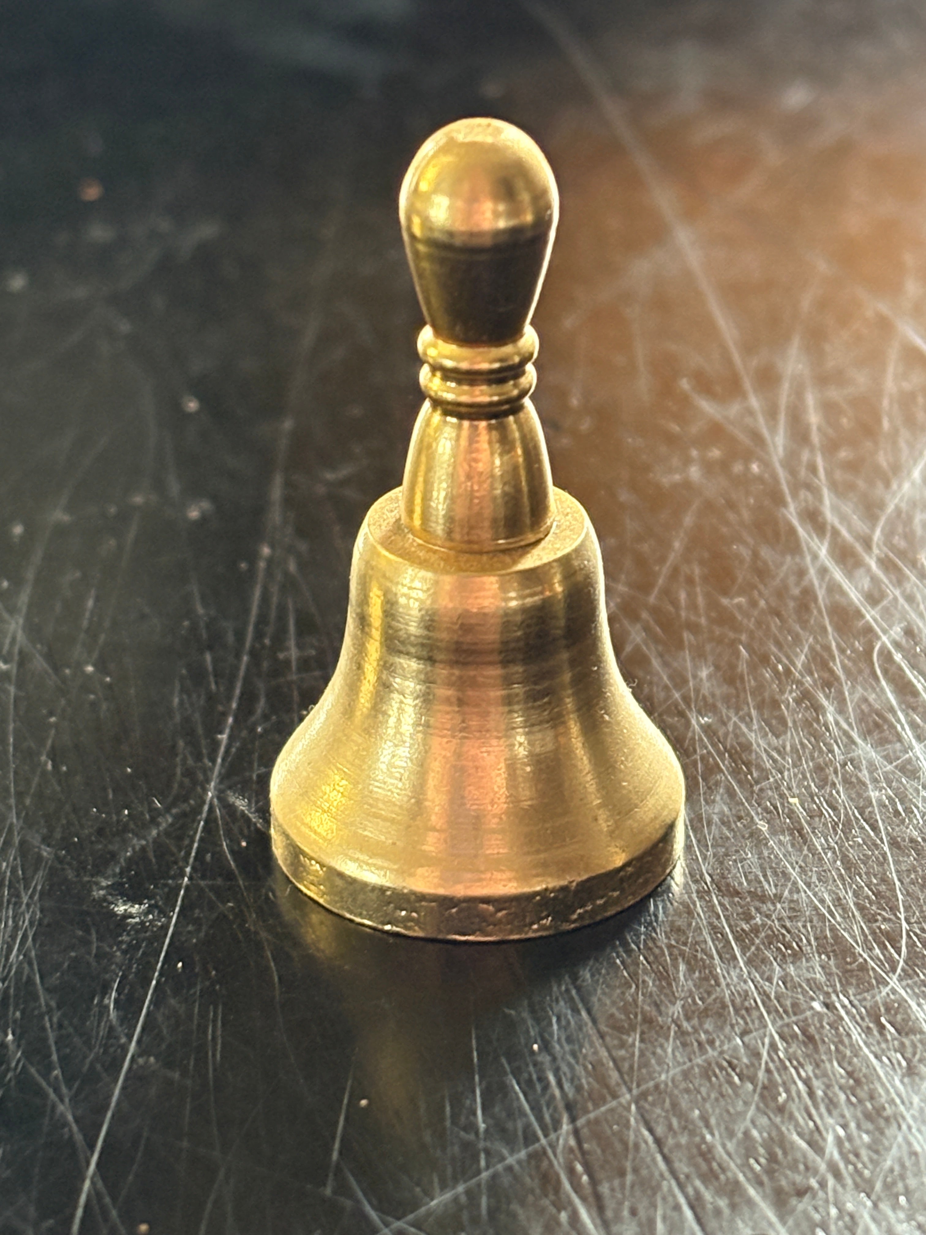 Vintage Miniature Turned Brass Altar Bell