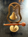 Vintage Brass Alter Gong Bell with Mallet (3pc)