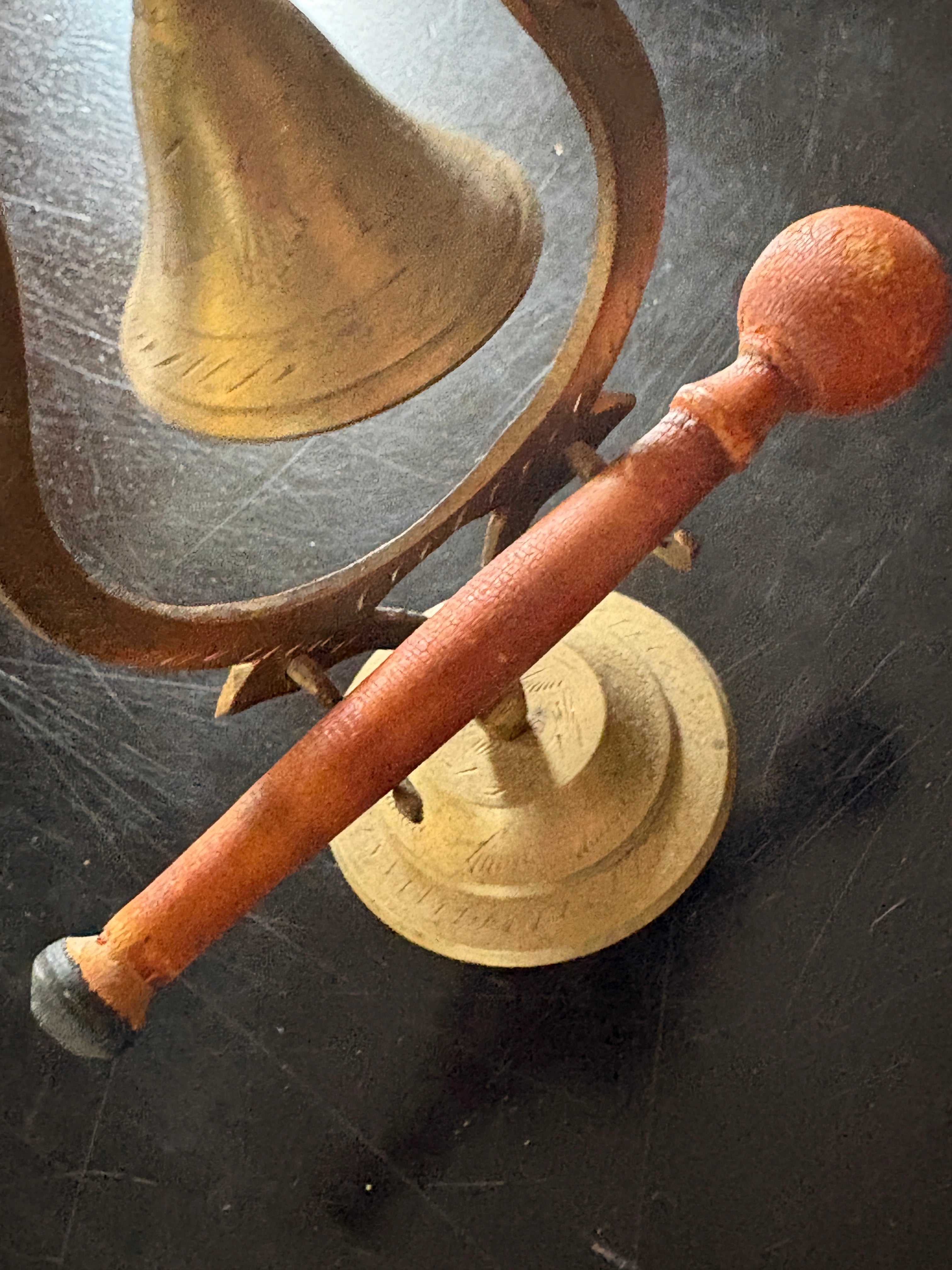 Vintage Brass Alter Gong Bell with Mallet (3pc)