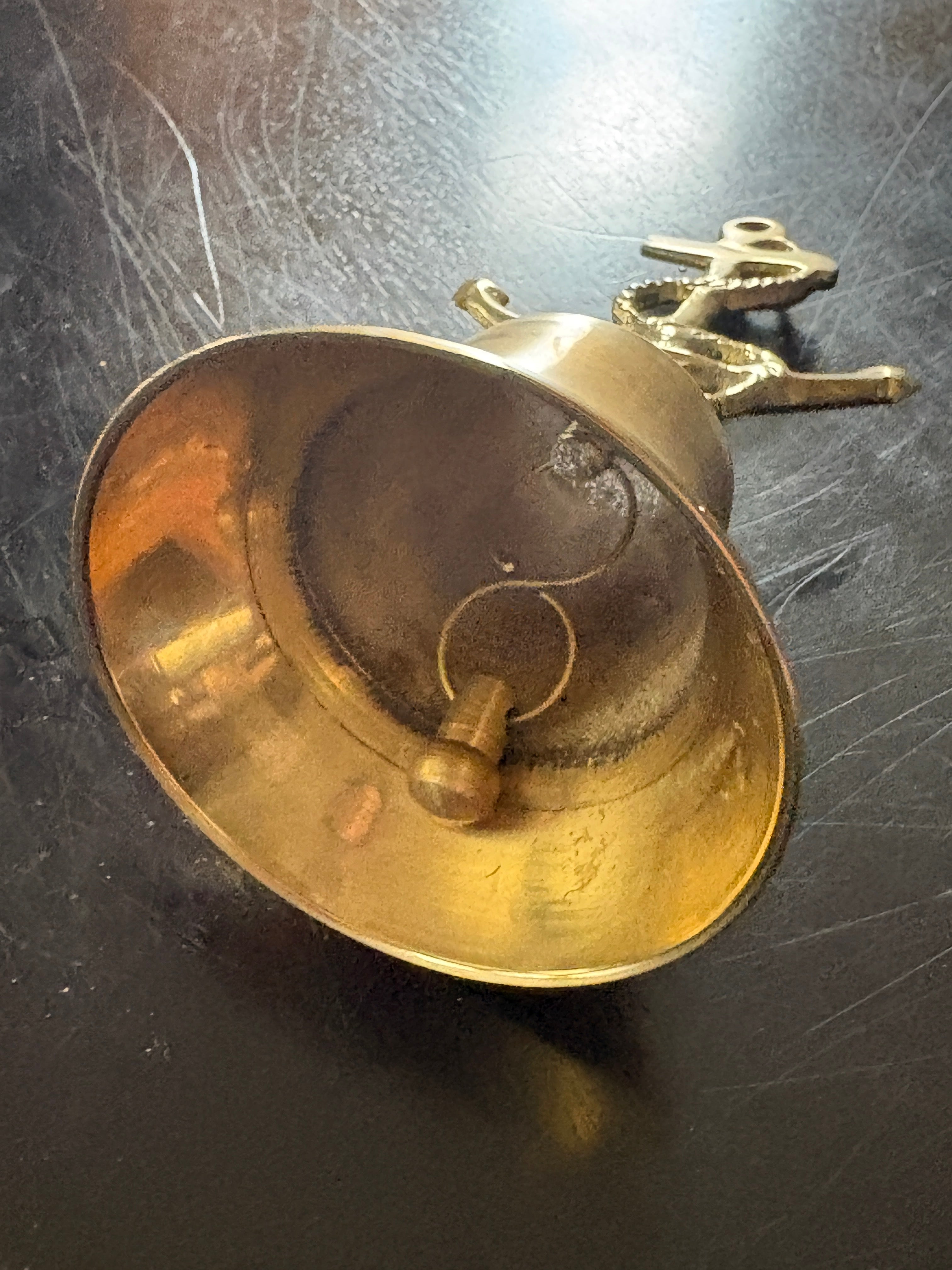Vintage Brass Anchor Handle Ritual Bell